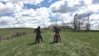 Honda crf150r vs Kawasaki KX85 [upl. by Ennovyahs]