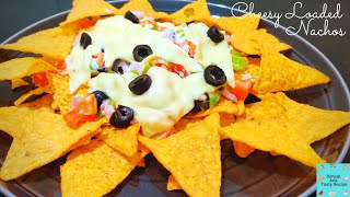 Cheesy Vegetable Nachos  Veg Nachos  Snacks  Loaded Cheesy Nachos  Party Appetiser Recipes [upl. by Latnahs284]