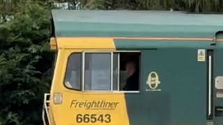 Freightliner 66543 amp 66708 Passing Ingatestone shortsfeed shorts train railway shortsyoutube [upl. by Daley306]