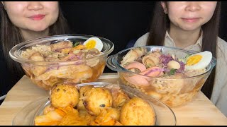 ASMR SPICY NOODLES TOKBOKKI AND TAKOYAKI ASMR MỲ CAY TOKBOKKI VÀ TAKOTAKI MUKBANG EATING SOUNDS [upl. by Darcey]