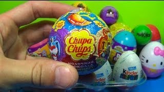 1 of 20 Kinder Surprise and Surprise eggsSpongeBob Cars Hello Kitty TOY Story Chupa Chups [upl. by Brigham]