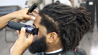 NEWEST TECHNIQUE HAIRCUT TUTORIAL HIGH BURST TAPER  DREAD  FADED BEARD TRIM [upl. by Mac]