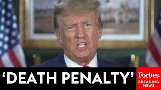 BREAKING NEWS Trump Calls For Death Penalty For Human Traffickers Praises Sound Of Freedom [upl. by Katlin]