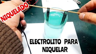 como hacer electrolito para NIQUELAR metales casero con pocos elementos como niquelar metales [upl. by Wilinski]