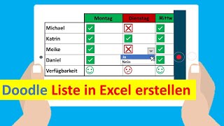 DOODLE Liste in Excel erstellen mithilfe von BEDINGTER FORMATIERUNG [upl. by Nyssa73]