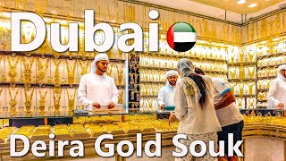 Dubai Deira Gold Souk Walking Tour 4K 🇦🇪 [upl. by Aymik]