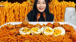 BUKA PUASA MAKAN SAMYANG 2 BUNGKUS 🍜 PAKE TELOR amp BAKSO 🔥 [upl. by Cyd]