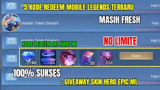 BURUAN 5 KODE REDEEM ML TERBARU KODE REDEEM MOBILE LEGENDS HARI INI UPDATE JANUARI 2024 [upl. by Oniger]