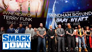 WWE honors Bray Wyatt and Terry Funk with a 10bell salute SmackDown highlights Aug 25 2023 [upl. by Ical]