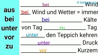 Präposition Mix Ausdrücke bei Wind und Wetter bei Kälte von Tag zu Tag unter den Teppich kehren [upl. by Neerehs]