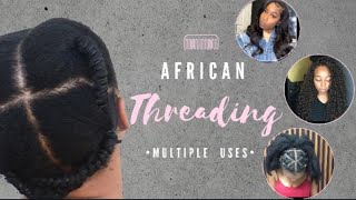 How to African Hair Threading on Natural Hair Magodi  Benny amp Betty  Vee Daisy [upl. by Brezin]