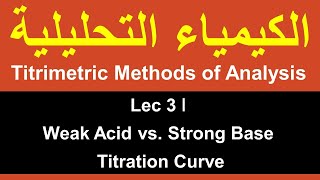 Titrimetric Methods of Analysis ǀ Lec 3 ǀ Weak Acid vs Strong Base Titration Curve [upl. by Solokin]