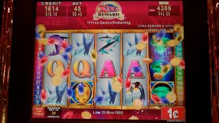 Arctic Diamonds Xtra Reward Slot Machine Bonus  Retrigger  30 Free Spins  BIG WIN [upl. by Sofko]