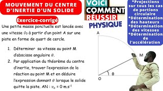 Mvt du Centre dinertieDynamiqueexo 2corrigé circulaire [upl. by Goddard]