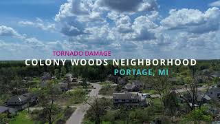 Portage MI 2024 Tornado  Colony Woods Neighborhood [upl. by Aneala]