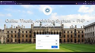 Online Thesis Archiving System using PHP DEMO [upl. by Pincus]