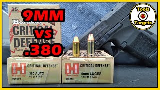 9MM vs 380 ACPHornady Critical Defense AMMO Test [upl. by Xanthus868]