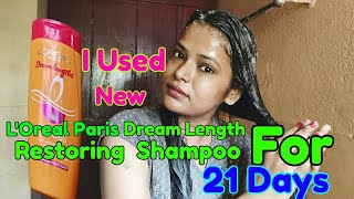 OMG I Applied New LOreal Paris Dream Length Restoring Shampoo For 21 Days  Shinny Roops [upl. by Elia]