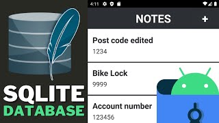 SQLite Database Tutorial Android Studio  Note List View App with Persistent Data [upl. by Ernie]