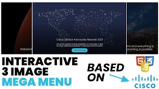 Highly Interactive 3 Image Mega Menu – Based On Cisco  HTML CSS JAVASCRIPT [upl. by Henke]