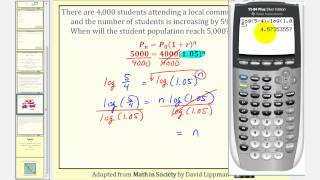 Solving Exponential Equations for Time using Common Logs [upl. by Airotnahs3]