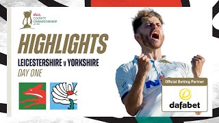 Highlights Leicestershire vs Yorkshire  Day One  18 wickets fall on an eventful first day [upl. by Aia]