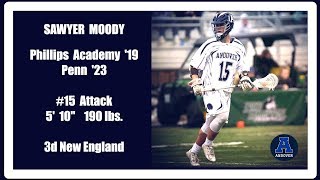 2017 Phillips Academy Andover Lacrosse 15 Sawyer Moody [upl. by Nnylanna257]