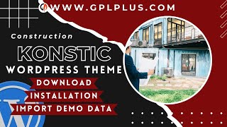 Konstic  Construction WordPress Theme  Download  Installation amp Import Demo Data [upl. by Ylac]