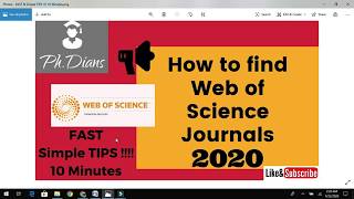 How to search web of science journals for your research paper Publish in high impact factor journals [upl. by Aisylla]