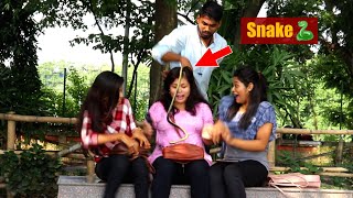 🐍Snake Prank on Cute Girls 😲😲 Part2  PrankBuzz  Pranks in Kolkata [upl. by Netsryk425]