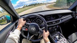 2022 Alfa Romeo Stelvio Quadrifoglio  POV Test Drive Binaural Audio [upl. by Dabbs780]