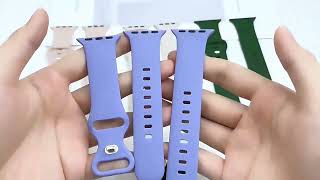 Watch Strap For Apple Watch 38 40 41 42 44 45 49mm Soft Silicone Strap For iWatch Series 9 [upl. by Olympium711]