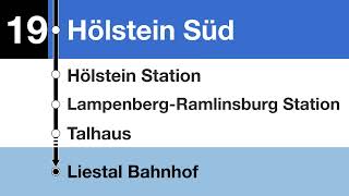 WBBLT Ansagen • T19 • Waldenburg Station – Liestal Bahnhof [upl. by Shellans580]