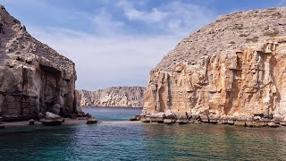 Khasab  Oman Dhow Cruise through Khor Sham Fjord 4KVideo [upl. by Olgnaed293]