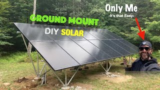 DIY Ground Mount Solar PanelsSo Easy only need one personSolar Wholesale  SnapNRack [upl. by Mckee]