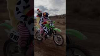 Riding a Motocross Track Tandem in a KDX220 [upl. by Yud]