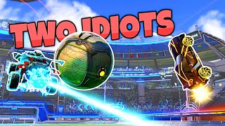 2 IDIOTS try COMPETITIVE Rocket League uh oh [upl. by Adnarem]