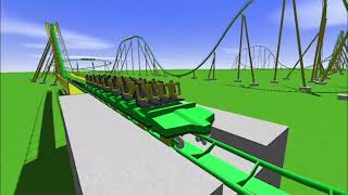 Green lantern custom Bolliger and Mabillard giga coaster  Ultimate Coaster 2 [upl. by Pytlik]