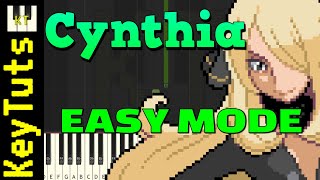 Cynthia Pokemon DPP  Easy Mode Piano Tutorial Synthesia [upl. by Berghoff]