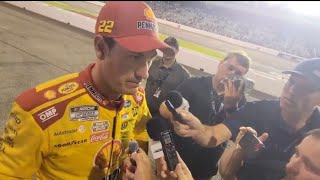 quotHe Sucksquot Joey Logano PostRace Interview After Being Dumped at Richmond NASCAR Finish [upl. by Ettenil]