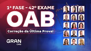 1ª fase do 42º Exame OAB Correção da Última Prova [upl. by Ki]