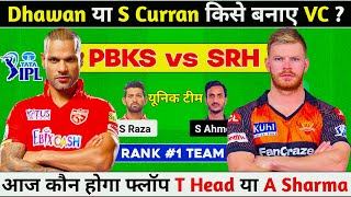 PBKS vs SRH Dream11 Prediction PBKS vs SRH Dream11 Team PBKS vs SRH Dream11 Prediction Today [upl. by Tteragram]