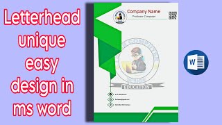 How to make Letterhead design in word Letterhead Design Tutorial YouTube🌟israr professor computer [upl. by Gingras550]