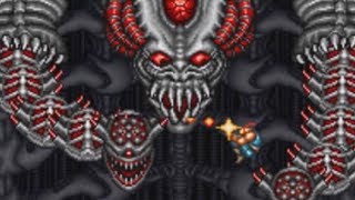 Contra 3 SNES Final Boss Alien Brain Hard No Damage amp Power Ups [upl. by Channa911]