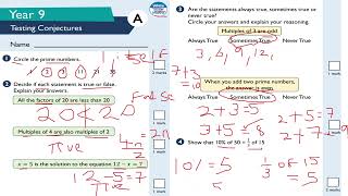 Year 9 Testing Conjectures [upl. by Emad]