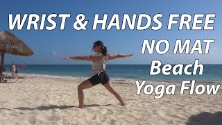 No Mat Yoga Flow at the Beach  WristFree amp HandsFree  8 Minutes [upl. by Odnumyer]