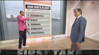 Stephen A GOES IN on Mad Dogs STRAIGHT TRASH picks for the Top 5 HARDEST sports  First Take [upl. by Econah851]