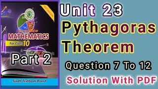 Exercise 23 class 10 maths  unit 23 pythagoras theorem  newmathematicsbook  questions 7 to 12 [upl. by Menendez]