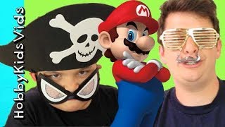 HobbyGuy vs HobbyPig Spray  Behind the Scenes Mario Surprise Egg HobbyKidsVids [upl. by Myrt711]