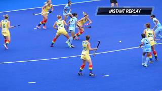 India v Australia final womens hockey Melbourne 2016 1st quarter [upl. by Dearr]